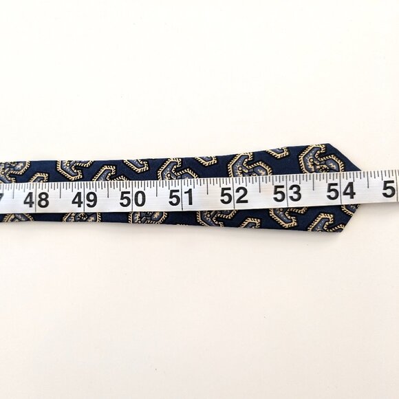 POLO RALPH LAUREN Homme Neck Tie Blue‎ Geometric Silk Made By Hand USA - Picture 10 of 10